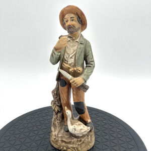 Vtg. Home Interior Homco Porcelain 8" Tall Figurine Old Man with Goose #1417